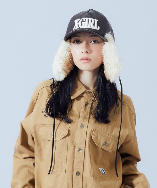X-girl（エックスガール） キャップ 帽子 レディース FAUX FUR EAR