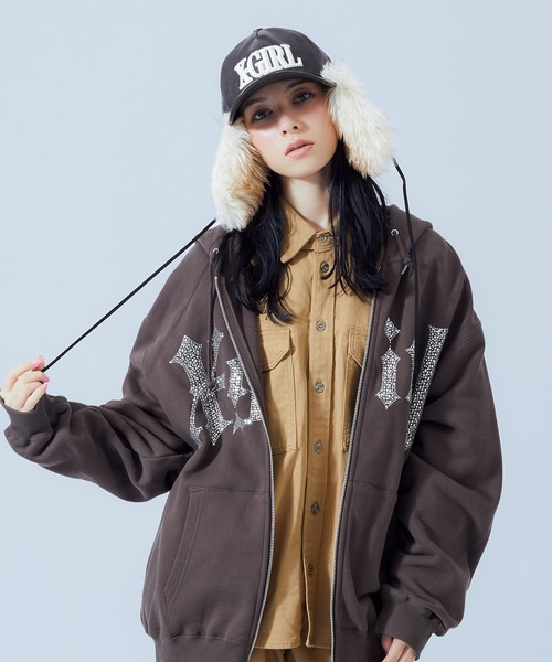 X-girl（エックスガール） キャップ 帽子 レディース FAUX FUR EAR