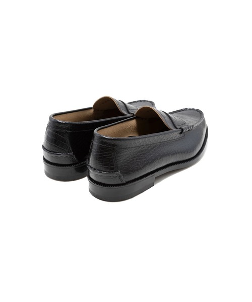 The Kenford Fineshoes ローファー EMBOSSED LOAFERS BLACK CROCODILE