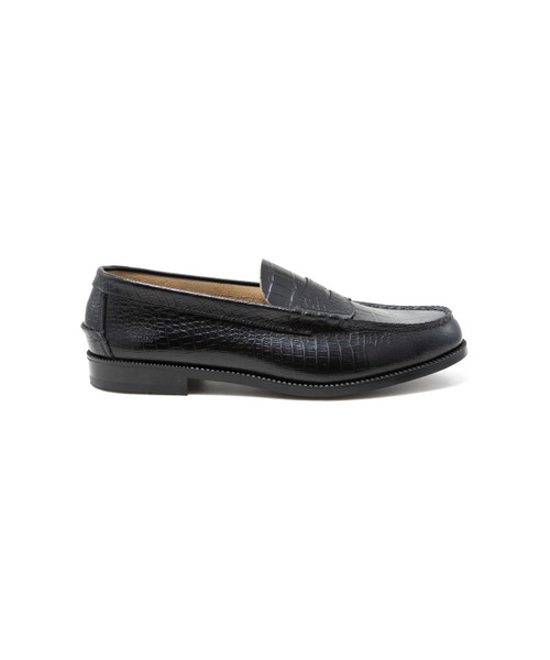 The Kenford Fineshoes ローファー EMBOSSED LOAFERS BLACK CROCODILE