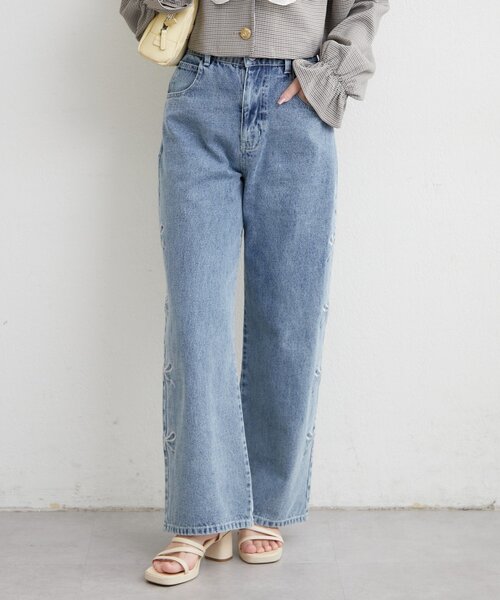 「continuer de NICE CLAUP」 デニムパンツ FREE グレー レディース_画像5
