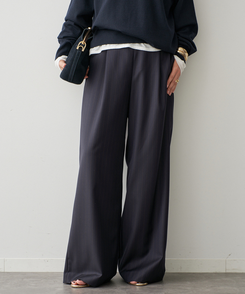 スラックス パンツ *Easy Wide スラックス (stripe) レディース | Deuxieme Classe