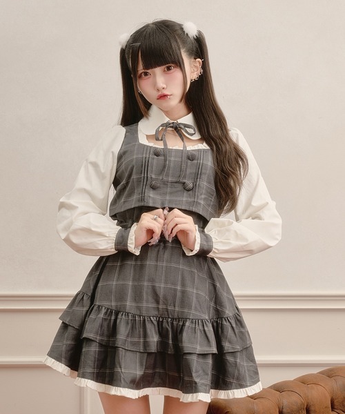 Pal elfy ドーリーフリルドッキングワンピース ダブルリボンバニティバッグ Pal elfy ワンピース ドーリーフリルドッキングワンピース : ZOZOTOWN