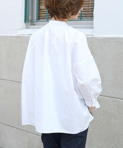 大人気人気 シャツ PayPayモール店 - 通販 - PayPayモール ブラウス FARMS SHIRT:スタンドカラーワイドシルエットシャツ ZOZOTOWN 安いNEW