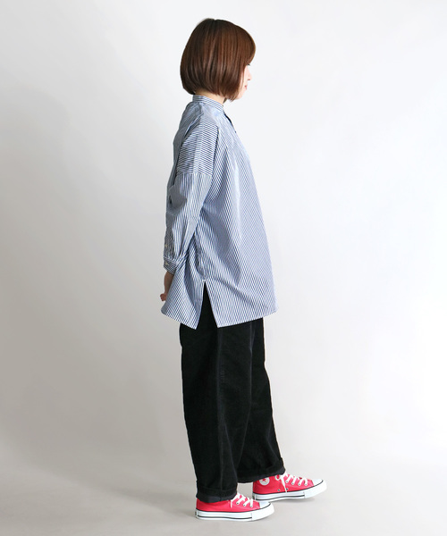 大人気人気 シャツ PayPayモール店 - 通販 - PayPayモール ブラウス FARMS SHIRT:スタンドカラーワイドシルエットシャツ ZOZOTOWN 安いNEW