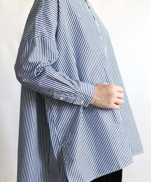 大人気人気 シャツ PayPayモール店 - 通販 - PayPayモール ブラウス FARMS SHIRT:スタンドカラーワイドシルエットシャツ ZOZOTOWN 安いNEW