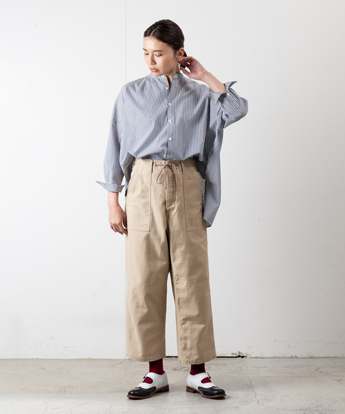 大人気人気 シャツ PayPayモール店 - 通販 - PayPayモール ブラウス FARMS SHIRT:スタンドカラーワイドシルエットシャツ ZOZOTOWN 安いNEW