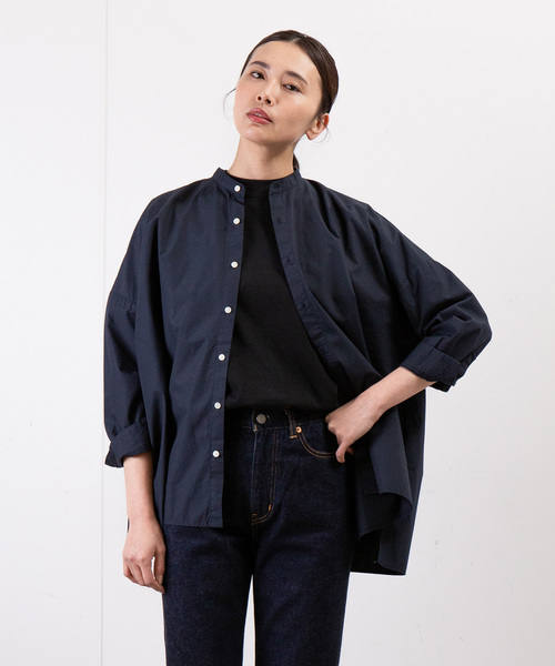 大人気人気 シャツ PayPayモール店 - 通販 - PayPayモール ブラウス FARMS SHIRT:スタンドカラーワイドシルエットシャツ ZOZOTOWN 安いNEW