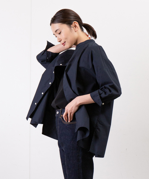 大人気人気 シャツ PayPayモール店 - 通販 - PayPayモール ブラウス FARMS SHIRT:スタンドカラーワイドシルエットシャツ ZOZOTOWN 安いNEW
