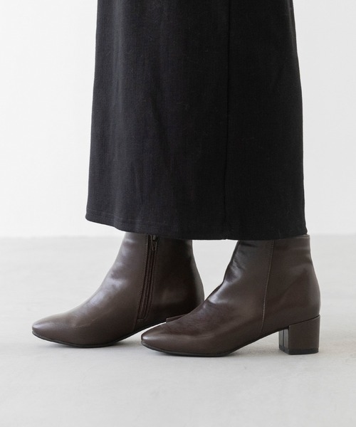 menue（メヌエ） ブーツ ベーシックデザイン スクエアトゥ サイド