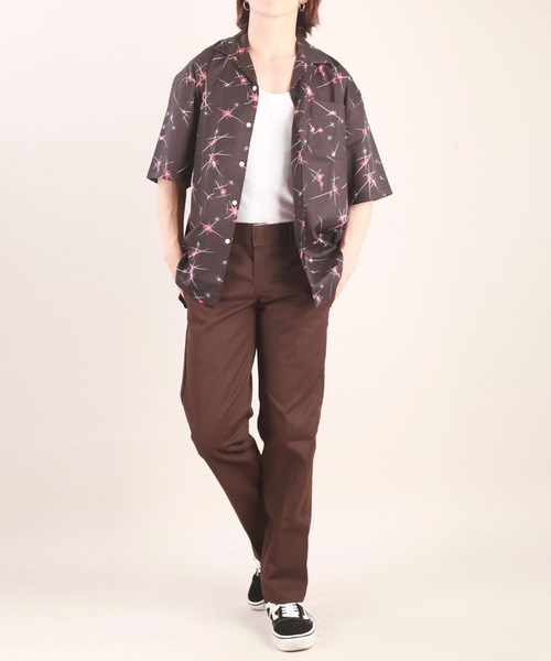 WESTSEA シャツ WEB限定 総柄 ルーズサイズ オープンカラー