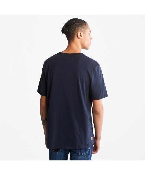 【Timberland】半袖 ロゴ Tシャツ ブラック / 送料無料 Timberland tシャツ メンズ 半袖 チェスト ロゴ Tシャツ