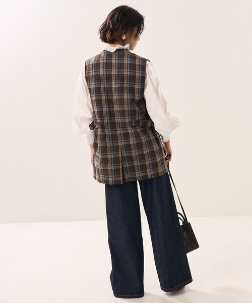 FREAK'S STORE ベスト ジレ チェックサファリベスト レディース
