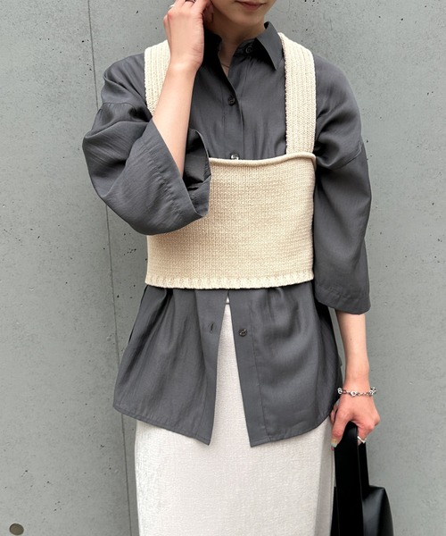 ベスト ジレ 「SELECT MOCA by SON」バックスリットリラックスビスチェ