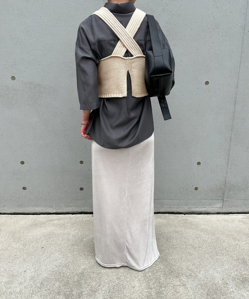 ベスト ジレ 「SELECT MOCA by SON」バックスリットリラックスビスチェ