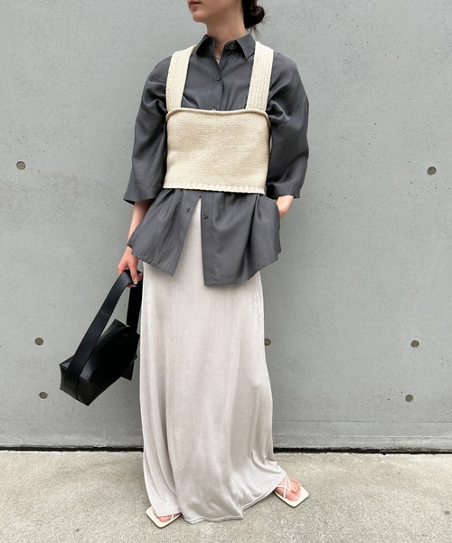 ベスト ジレ 「SELECT MOCA by SON」バックスリットリラックスビスチェ