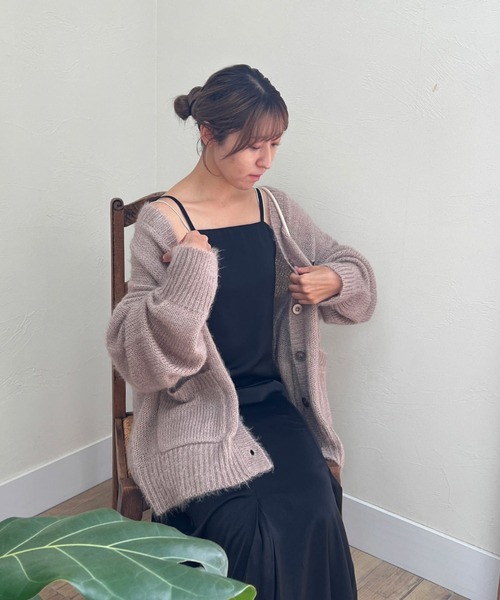 Olu. カーディガン シマールーズニットカーディガン レディース