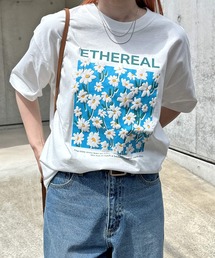 LEONARD フラワープリント 半袖Tシャツ カットソー 美品 LEONARD フラワープリント 半袖Tシャツ トップス