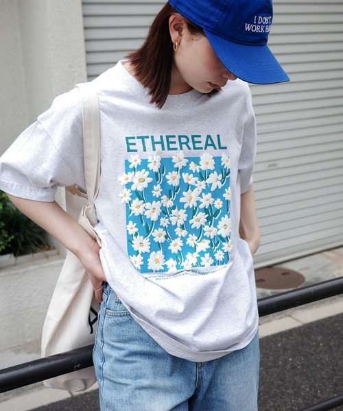 K.T　（半袖）Mサイズ ANME tシャツ フラワープリント半袖Tシャツ レディース メンズ
