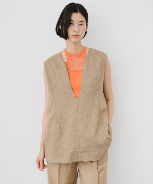 ベスト ジレ Back Open Vest レディース