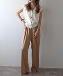 ベスト ジレ ゴールド釦ボクシーニットベスト ...の詳細画像1