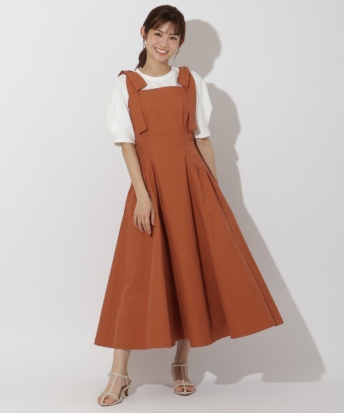 AndCouture リボンショルダー　ジャンスカ セール】ショルダーリボンジャンスカ（ワンピース）｜AND