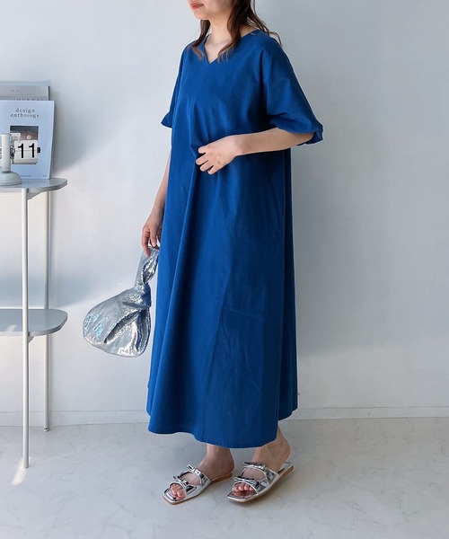 未使用✨アズノゥアズ　25AW インド綿　ロングワンピース　大きいサイズ3 AS KNOW AS（アズノゥアズ） ワンピース 結んでバックリボン