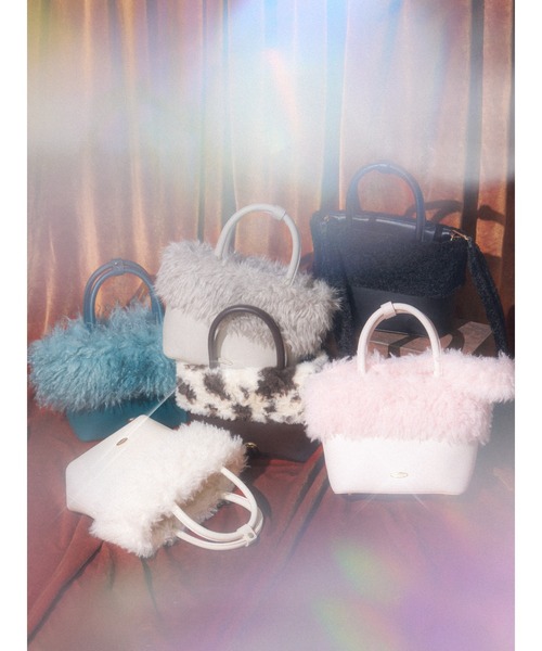 エコファー切り替えトート　ブルー　リリーブラウン　ウサギオンライン限定 LILY BROWN（リリーブラウン） ショルダーバッグ バッグ 「ZOZO限定