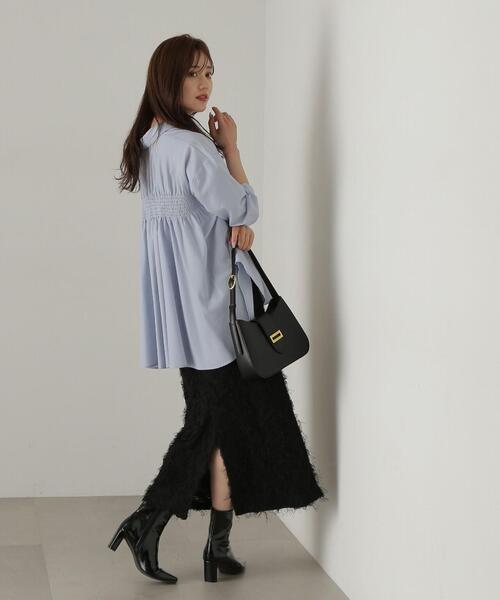 長袖気質スカート PROPORTION BODY DRESSING スカート チュールジャガードナロー