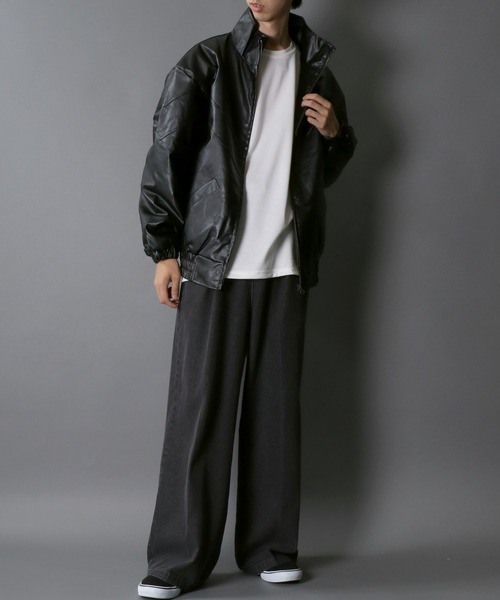 SITRY（シトリー） ブルゾン アウター Synthetic Leather V-Line