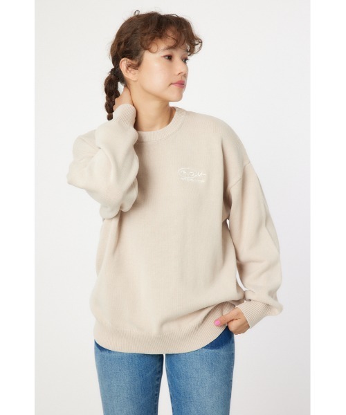 トップス goodness logo round crew neck pullover RODEO CROWNS WIDE BOWL（ロデオクラウンズワイドボウル） ニット