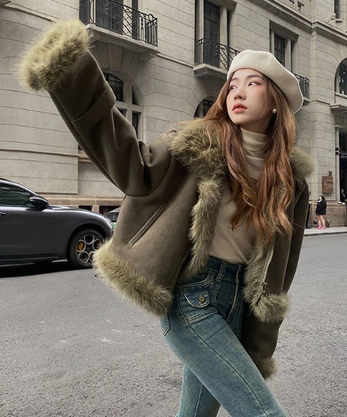 本物✩ムートンコート✩ハイグレード✩柔らか✩軽い✩ファーコート✩ベージュ系 本物✩ムートンコート✩ハイグレード✩柔らか✩軽い✩ファーコート