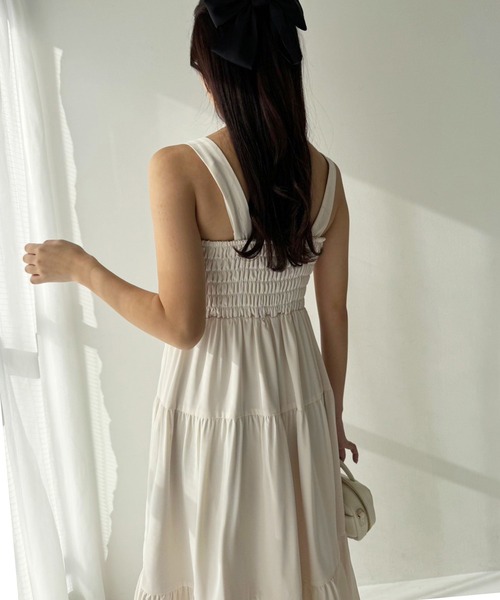 one after another NICE CLAUP ワンピース ティアードリボンワンピース