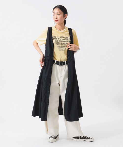 「BEAMS BOY」 ノースリーブニット ONE SIZE ブラック レディース BEAMS BOY ワンピース ナイロン タッサー C-1 ノースリーブ