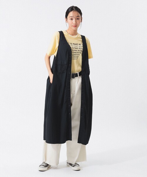 BEAMS BOY ⿻ コットン タッサー エプロンワンピース サロペット 春 BEAMS BOY ⿻ コットン タッサー エプロンワンピース サロペット