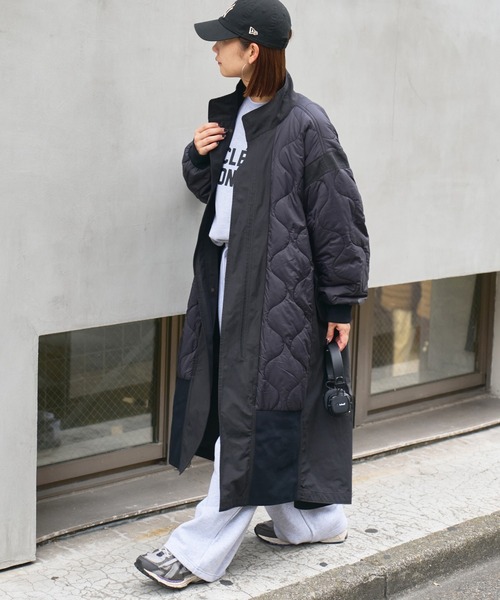 etsinta エシンタキルティング ブラック ロングコート etsinta（エシンタ） コート ONE SIZE ブラック レディース : ZOZOTOWN