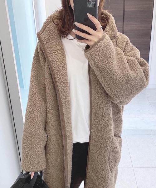 コート アウター スタンドカラーボアコート レディース : ZOZOTOWN