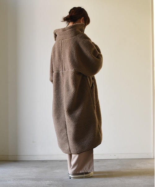 コート アウター スタンドカラーボアコート レディース : ZOZOTOWN