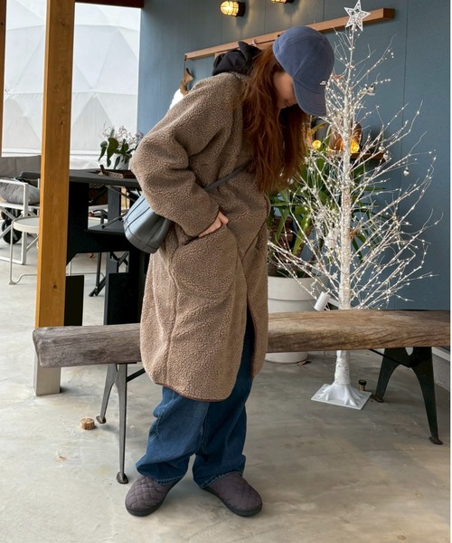 コート アウター スタンドカラーボアコート レディース : ZOZOTOWN