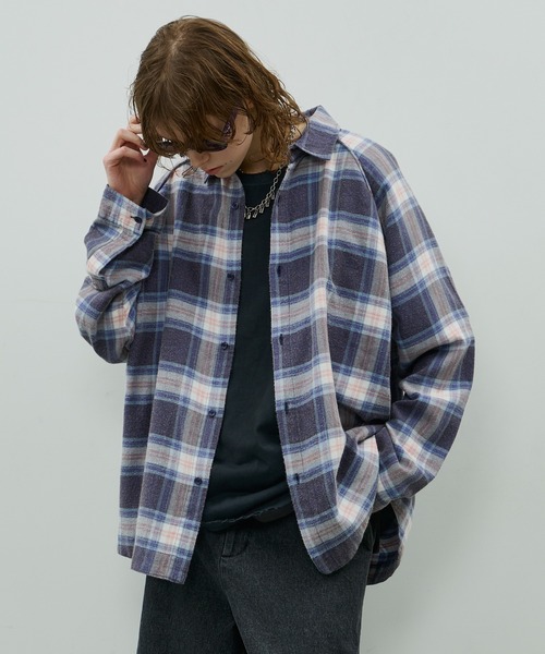 UNDERCOVER×AFFA ウール切替チェックシャツ サイズL 美品 AFFA 藤原 