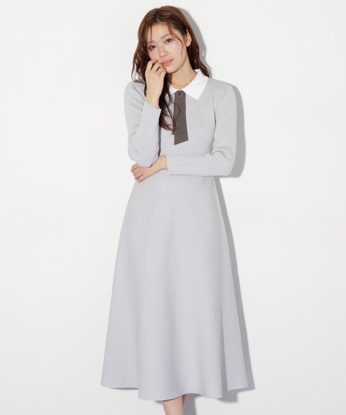 すぐ届く 可愛い[JILL by JILL]2wayタイ付 ソウバリフレアワンピ 2wayタイ付ソウバリフレアワンピース | JILL by JILL STUART