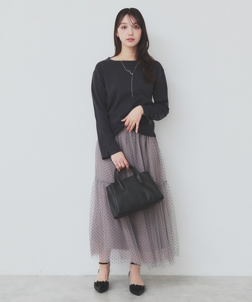 黒いニットセーター 長袖 スリット入り UNITED TOKYO（ユナイテッドトウキョウ） ニット セーター 「WEB限定