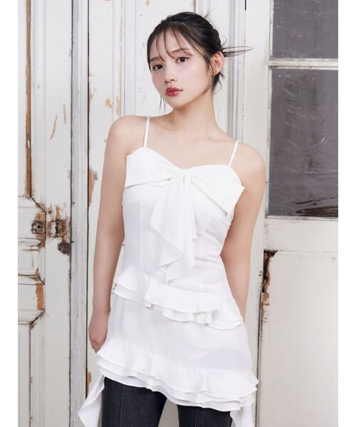 3色 ラッフル ドレス ワンピース アシンメトリー フリル EATME ワンピース ラッフルアシンメトリーワンピース : ZOZOTOWN