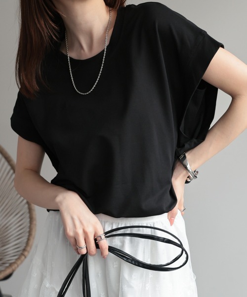 tシャツ 「レディース商品」ゆるシルエットフレンチスリーブTシャツ/トップス レディース | CREARE -LINO-