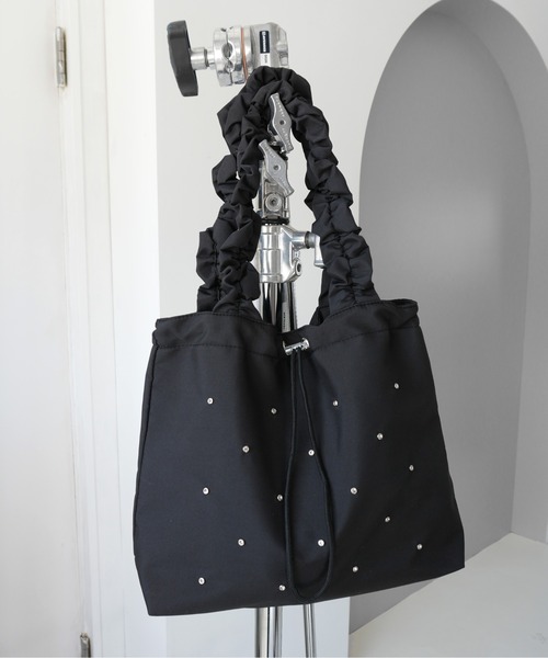 IMARI トートバッグ 「 IMARI / イマリ 」 ラインストーン ギャザー