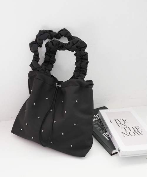 IMARI トートバッグ 「 IMARI / イマリ 」 ラインストーン ギャザー