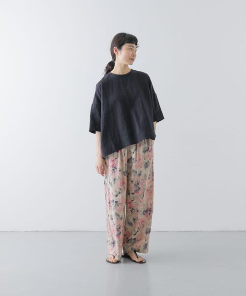 かぐれ　kagure リネン半袖ブラウス かぐれ（カグレ）の「リネン半袖プルオーバー（シャツ/ブラウス