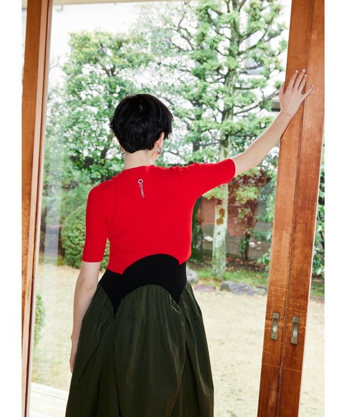 ニット セーター CIRCLE CUT SHORT KT TOP レディース OMMO ニット セーター CIRCLE CUT SHORT KT TOP レディース