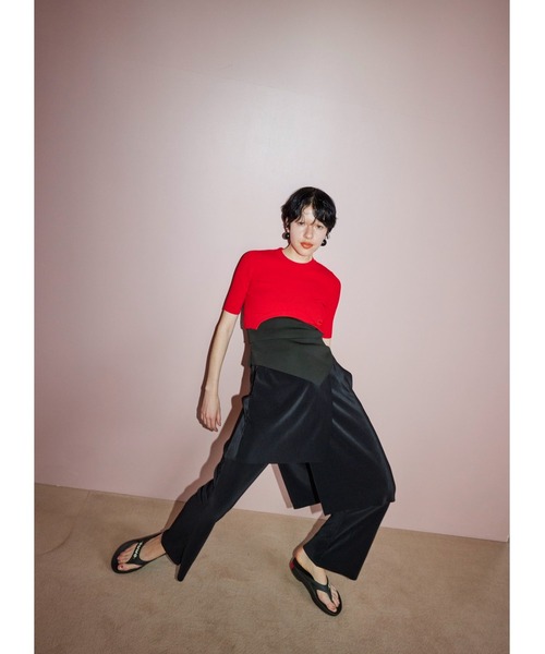 ニット セーター CIRCLE CUT SHORT KT TOP レディース OMMO ニット セーター CIRCLE CUT SHORT KT TOP レディース