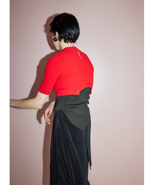 ニット セーター CIRCLE CUT KT TOP レディース OMMO ニット セーター CIRCLE CUT SHORT KT TOP レディース